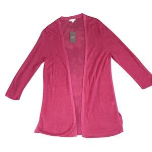 J Jill Sweater Womens Meidum NEW Linen Rayon Casual Knit Cardigan Office Career